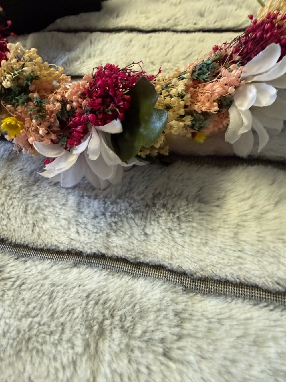 Girls Floral Ribbon Headband in Pink & White - Picture 2 of 6